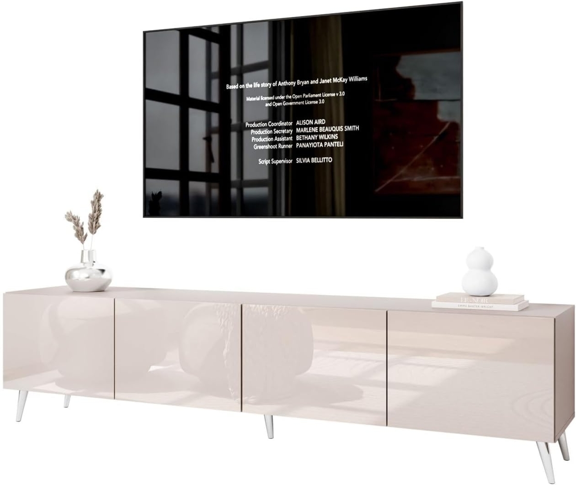 Lookway TV-Schrank COLGANTE 200 Kaschmir Hochglanz mit Metallbeinen (2x TV- Schrank) Breite: 200 cm Bild 1