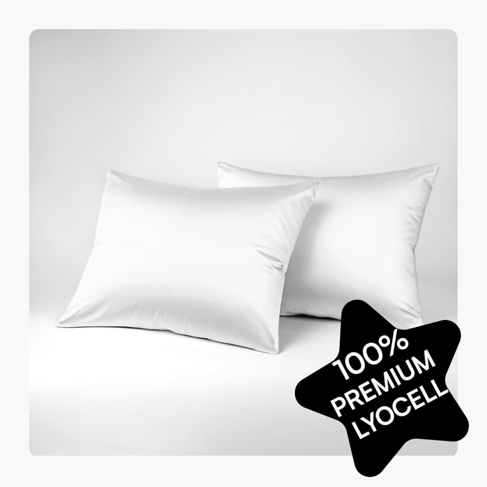 Seralino Kissenbezüge Set aus 100% Lyocell (Tencel) in Gr. 40x80, 80x80, 40x60cm, (2 Stück), besonders weich, schnelltrocknend, atmungsaktiv, aus Eukalyptusfasern Bild 1