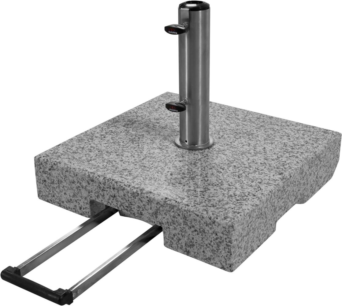 Doppler Trolley-Granit-Schirmsockel mit Rollen, granitgrau,70 kg, für Sonnenschirme bis Ø 350 cm Bild 1