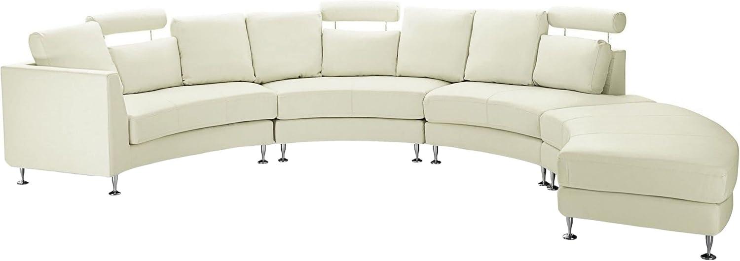 Sofa Leder creme rund ROTUNDE Bild 1