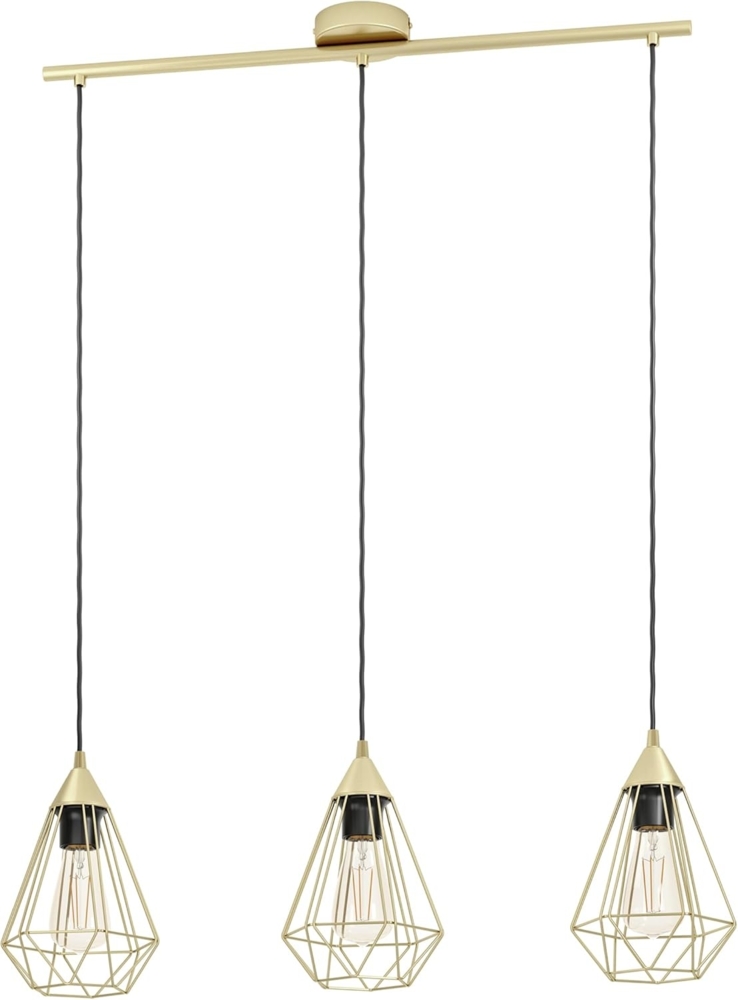 Eglo 'Tarbes' Balken-Hängeleuchte, Stahl messing, dimmbar, E27, 3x40W Bild 1