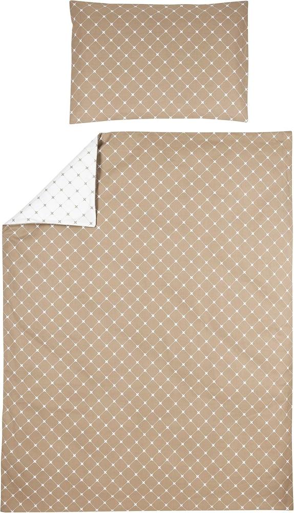 Meyco Baby Kinderbettwäsche Louis Taupe, Jersey, 1 teilig, 100x135cm Bild 1