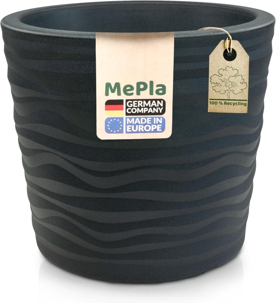 Heimwerkercenter Pflanzkübel MePla Blumentopf Trento ø30 cm, Anthrazit, frostfester Kunstoff Bild 1