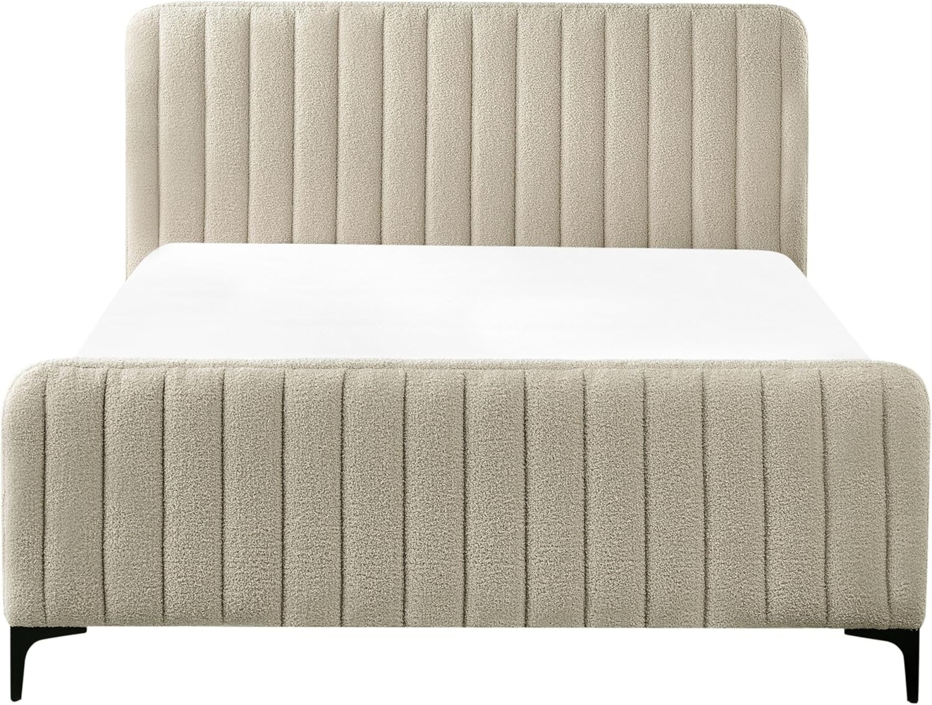 Bett mit Lattenrost Bouclé LUNAN 140 x 200 cm Beige Bild 1