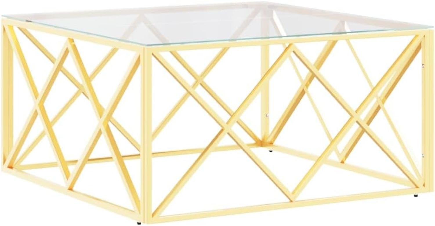 vidaXL Couchtisch 80x80x40 cm Edelstahl und Glas 349970 Bild 1