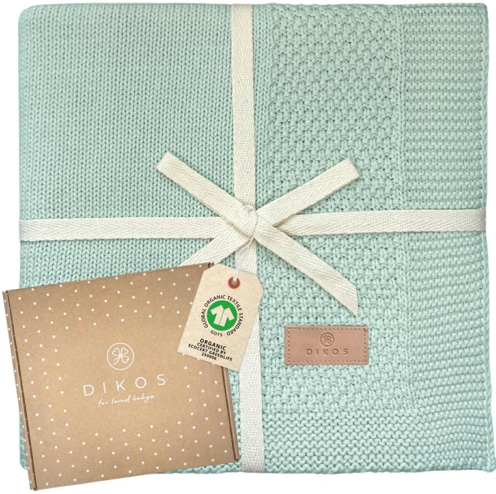 Babydecke DIKOS® Babydecke aus *100%* Bio Baumwolle, Strickdecke, Geschenk, DIKOS, PREMIUM Qualität, 75x100 cm, atmungsaktiv, nachhaltig, kuschelweich Bild 1