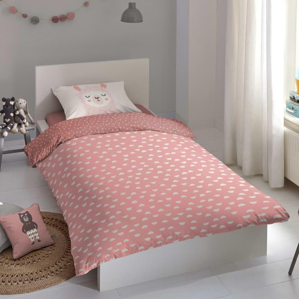 Good Morning Kinder-Bettwäsche-Set LAMA 140x200/220 cm Rosa Bild 1