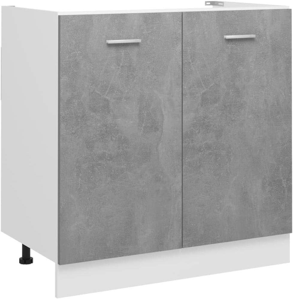 vidaXL Spülenunterschrank Küchenschrank Küchenzeile Küchenmöbel Unterschrank Küchenunterschrank Schrank Betongrau 80x46x81,5cm Holzwerkstoff Bild 1