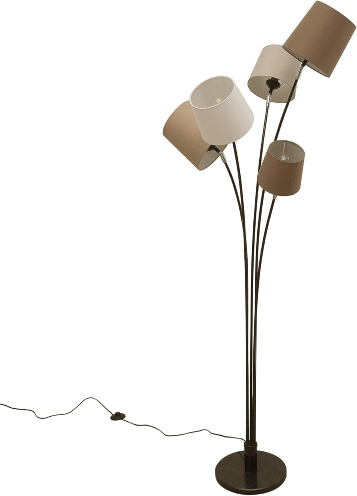 riess-ambiente Stehlampe LEVELS 176cm weiß / beige / braun, ohne Leuchtmittel, Wohnzimmer · Metall · Leinen · Marmor · Retro Bild 1