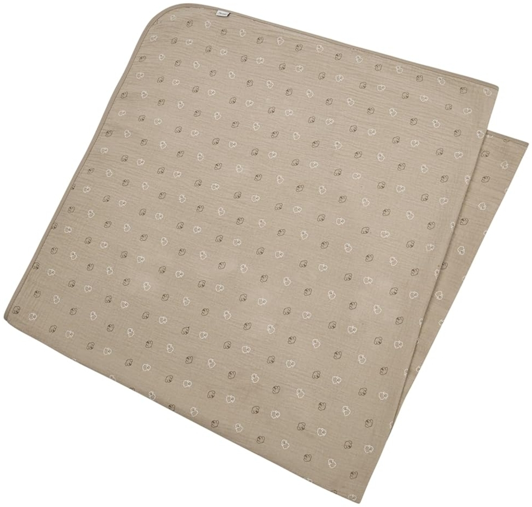 Sterntaler Musselin Decke Bauernhof - Babydecke mit Allover-Motiv - Kinder und Baby Kuscheldecke weich & anschmiegsam - Decke aus leichtem Musselin, sandfarben Bild 1
