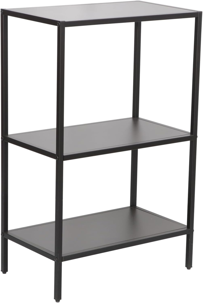 trendteam smart living - Lorin - Standregal - Schwarz - Badregal mit 2 offenen Fächern - (BxHxT) 51 x 80 x 30 cm - modernes Design mit stabilem Metallgestell Bild 1