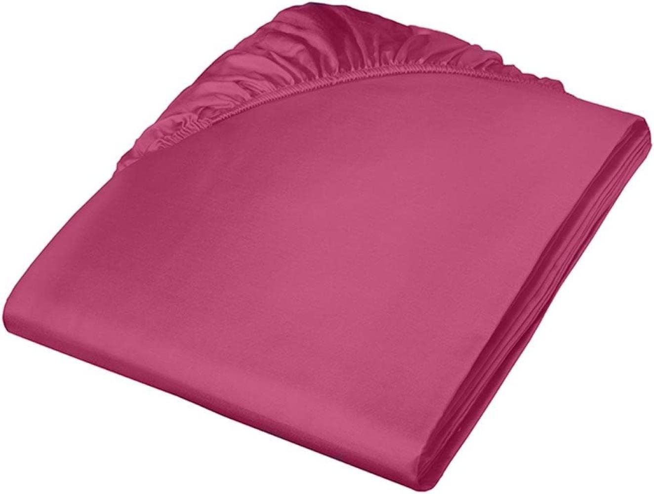 Fleuresse Mako-Satin-Spannlaken colours himbeere 5015 200x200 Bild 1