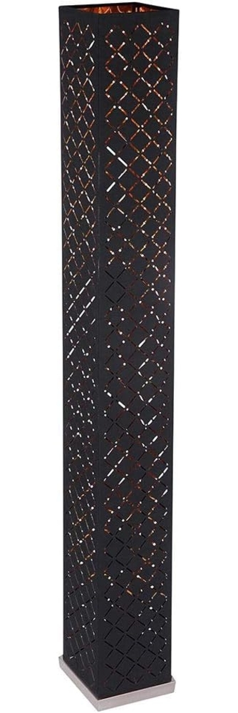 Textil Stehleuchte, schwarz, blattgold, H 118 cm Bild 1