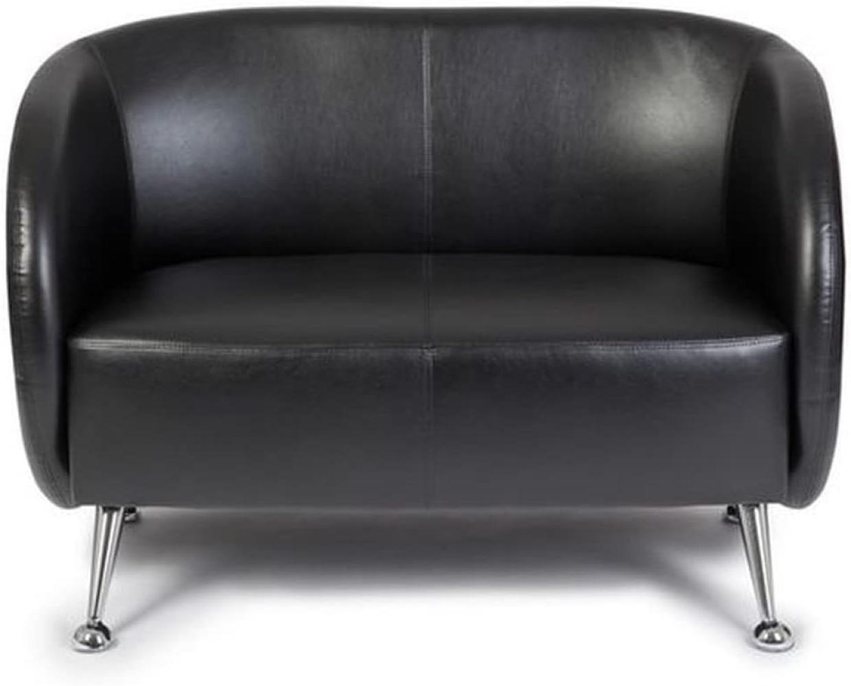 hjh OFFICE Lounge Sofa ST. Lucia Kunstleder 2-Sitzer Sofa mit weicher Polsterung, besonders bequem, 713400, Schwarz Bild 1