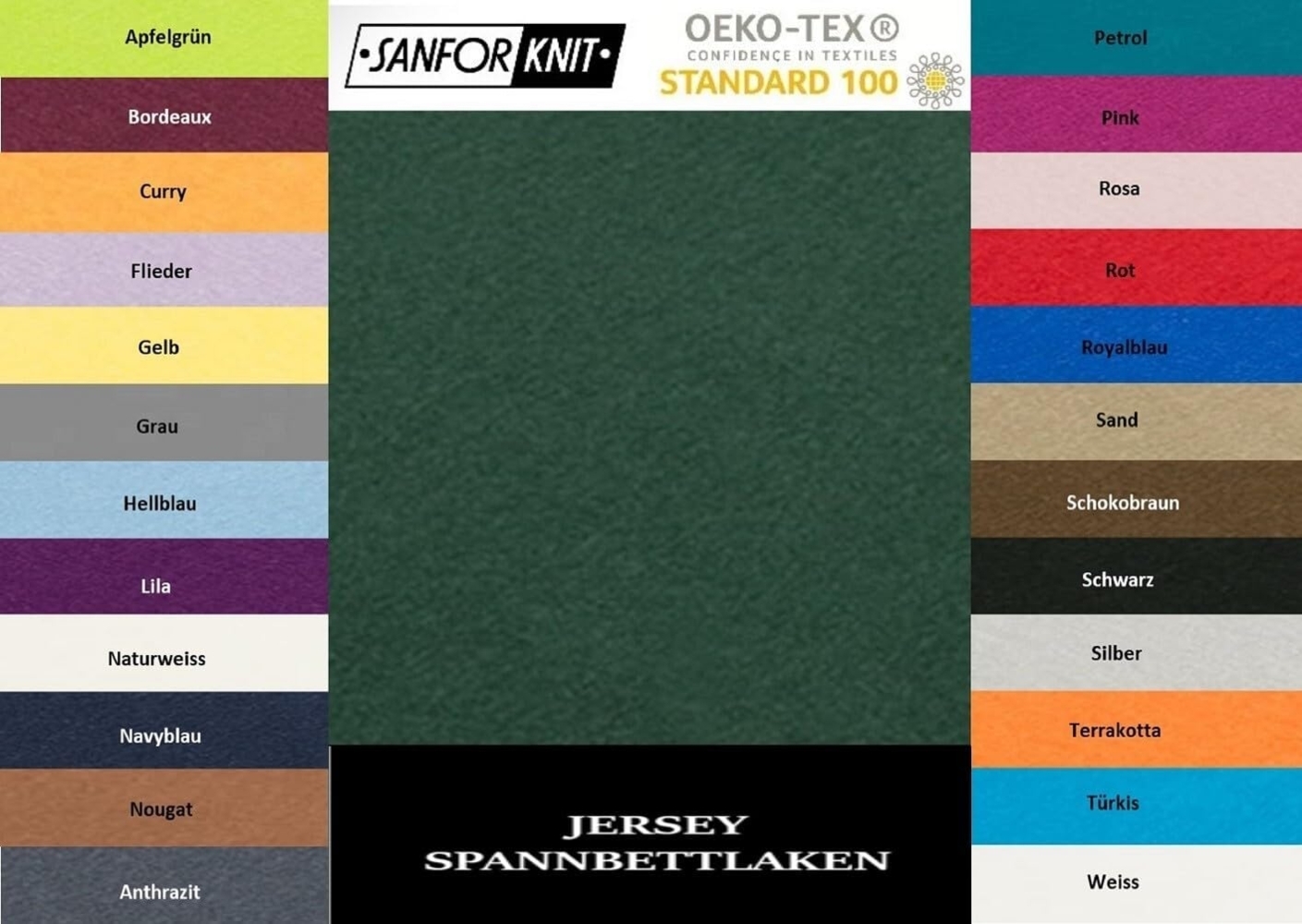 Jersey Spannbettlaken 200 x 220 cm Dunkelgrün Bild 1