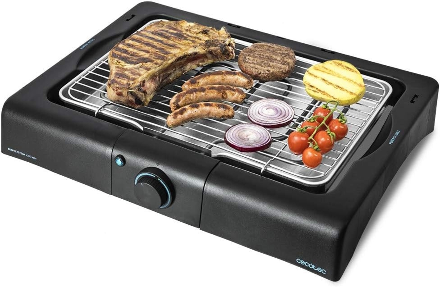 Cecotec PerfectSteak 4200 Way Elektrischer Grill. Tischgrill, Grillrost aus Edelstahl, Höhenverstellbar in 3 Stufen, Fettauffangschale, Verstellbare Temperatur, 2400 W. Bild 1