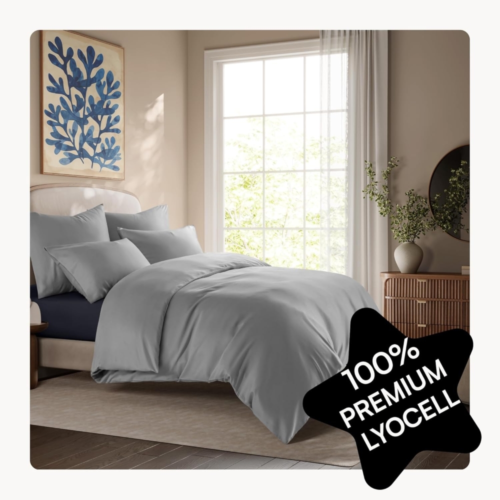 Seralino Bettwäsche Set in Gr. 135x200, 155x220, 200x200 cm, 100% Lyocell (Tencel), Besonders weich & atmungsaktiv – aus natürlichen Eukalyptusfasern Bild 1