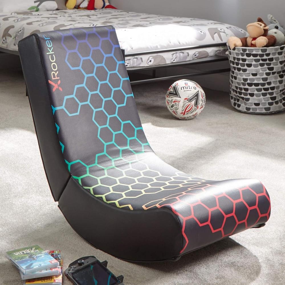 X Rocker Neo Hex Floor Rocker Gaming-Bodensessel für Kinder & Jugendliche - schwarz/neon Bild 1