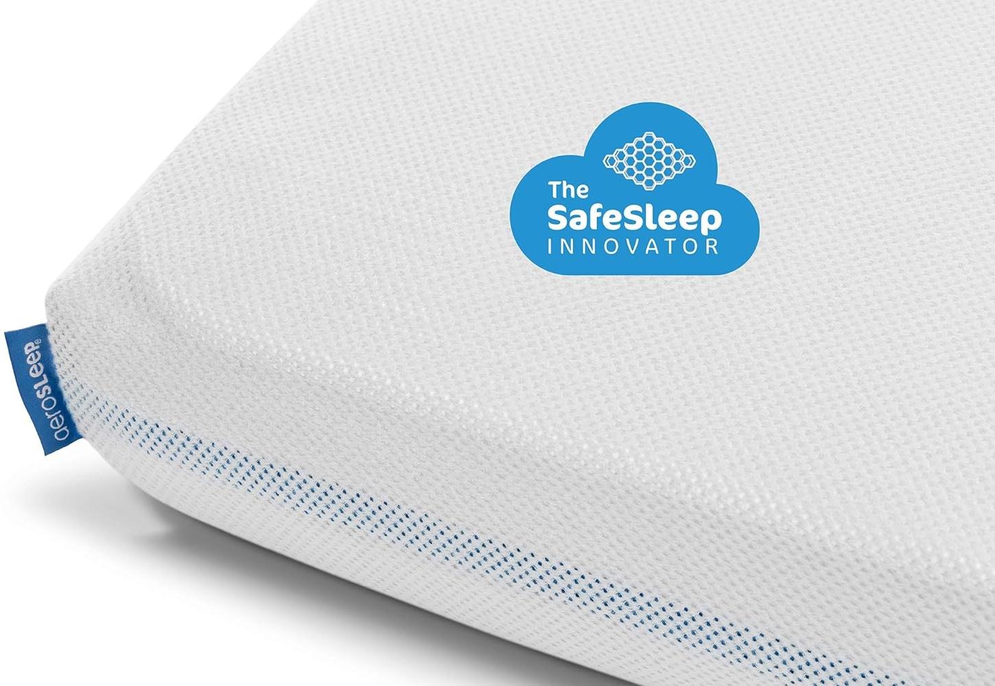 Aerosleep - SafeSleep Spannlaken Babybett - Optimale Atmung - Wärmeregulierung - Maschinenwaschbar - 83x50 cm - 100% PES - Weiß Bild 1