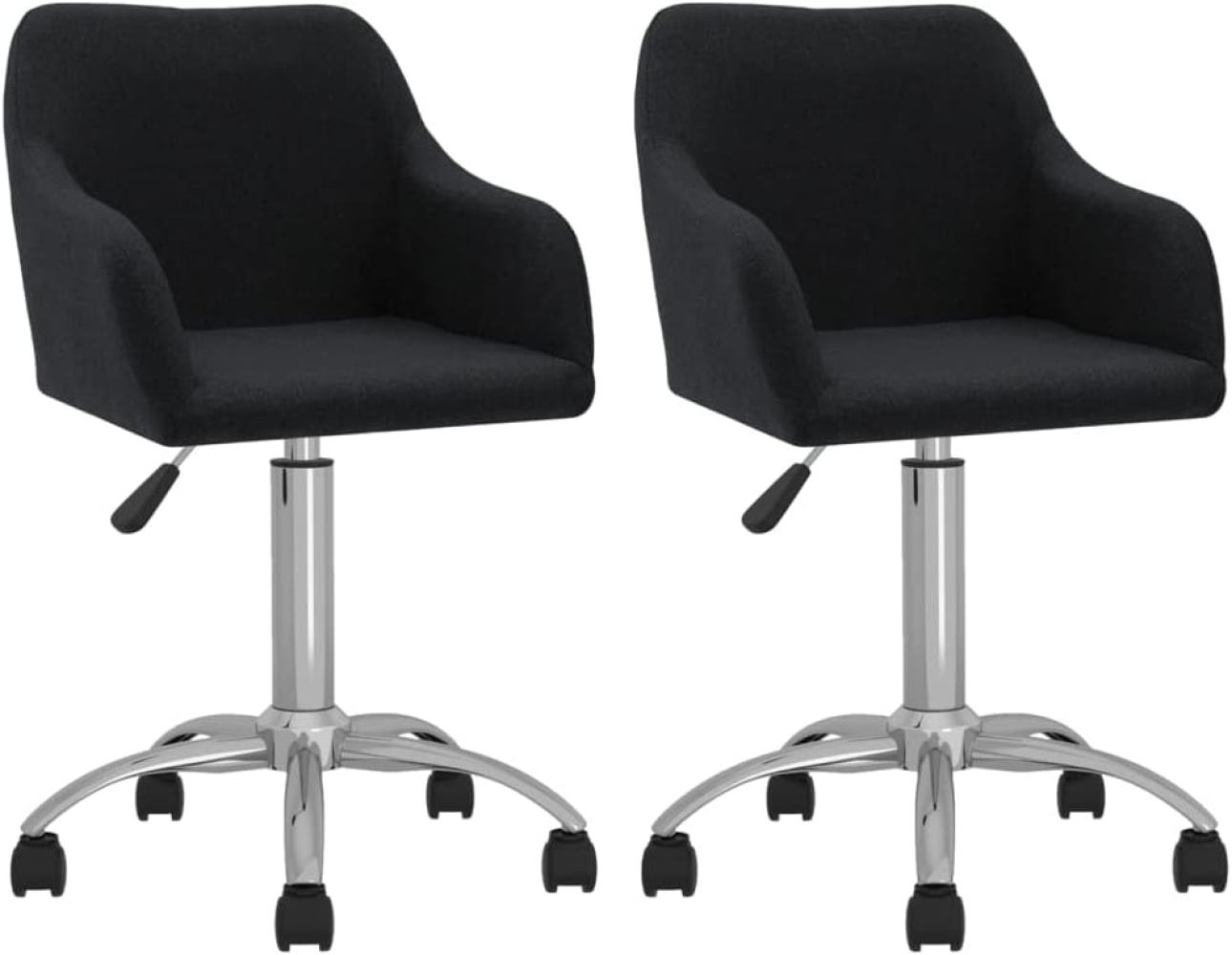 vidaXL Esszimmerstühle 2 Stk. Drehbar Schwarz Stoff [330635] Bild 1