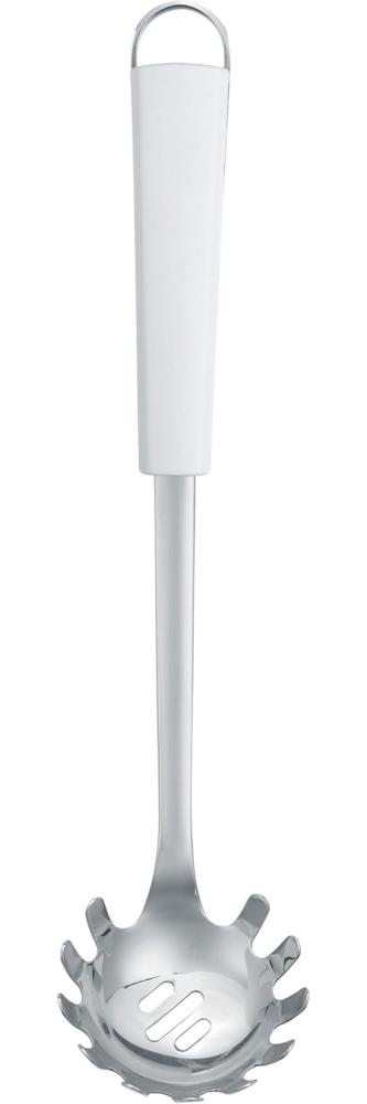 Brabantia Küchenhelfer Essential, Spaghettilöffel, Pastalöffel, Kelle Weiß und Edelstahl, 400582 Bild 1