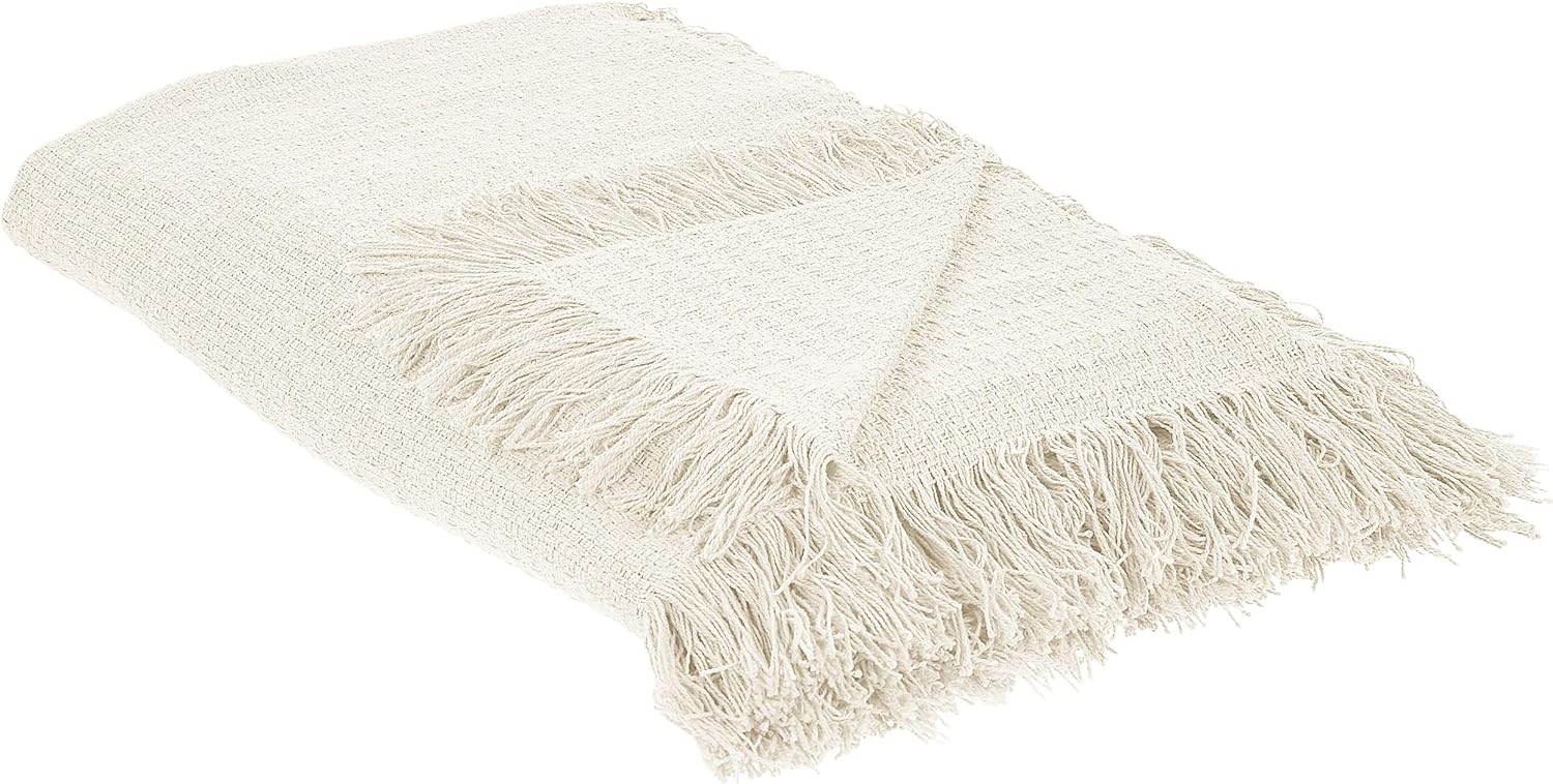 Tagesdecke YERBENT Baumwolle 220 x 240 cm Cremeweiß Bild 1