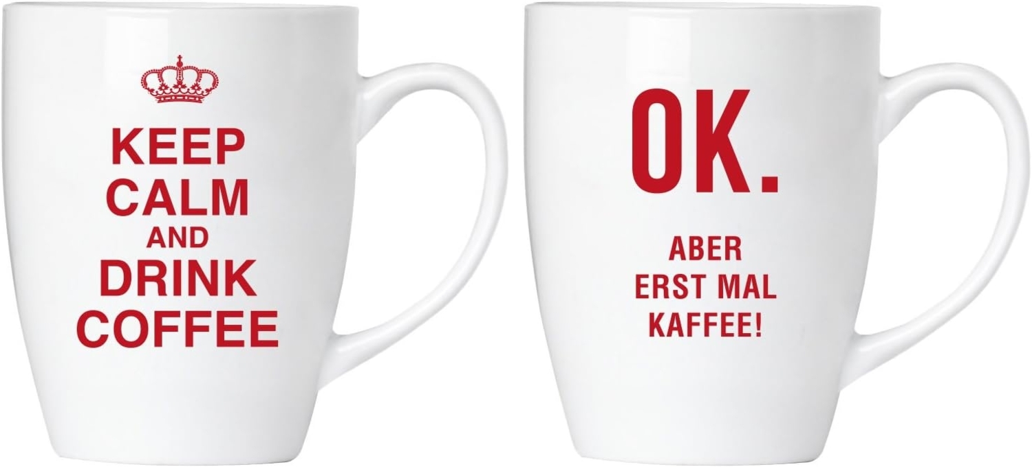 Keep calm and drink coffee! Tassen Set aus Keramik - Grußkarte und Geschenkpackung Bild 1