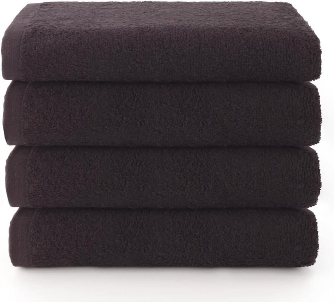 Top Towel - Plus - Badetücher - 4 Gesichts- oder Bidethandtücher - 30x50 cm - 100 % Baumwolle - Schwarz Bild 1