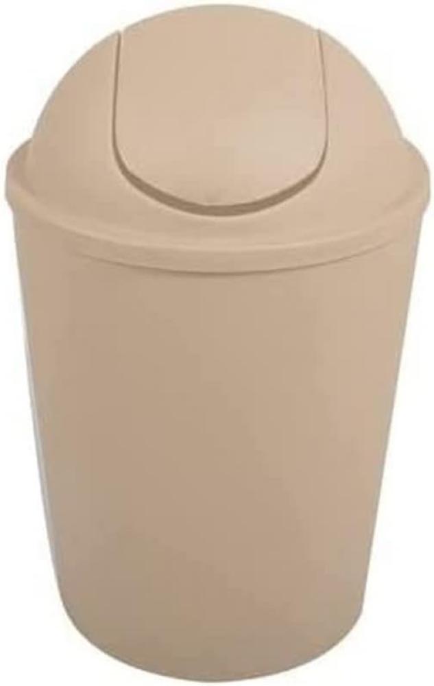 MSV Kosmetikeimer Abfalleimer Schwingdeckeleimer 5,5 Liter Kunststoff Beige Bild 1