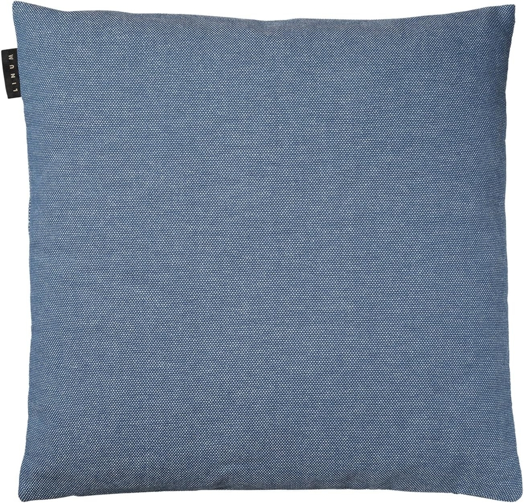LINUM PEPPER Premium Kissenhülle für Dekokissen 40x40 cm, 100% Baumwolle, Maschinenwaschbar, Tiefseeblau Bild 1