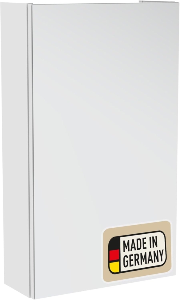 Probus Basic Spiegelschrank 40cm in Weiß – Modernes, Zeitloses Design für optimale Badezimmerorganisation, Türanschlag frei wählbar, Made in Germany Bild 1