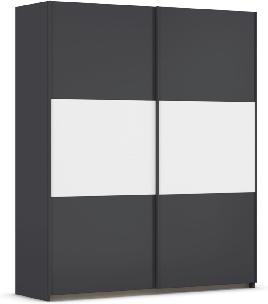 Rauch Möbel Neo, Schwebetürenschrank, Kleiderschrank, Kleiderschränke, Garderobe, Schrank mit Stauraum, 2-türig, Farbe Grau-metallic/Alpinweiß, 175 x 210 x 59 cm Bild 1