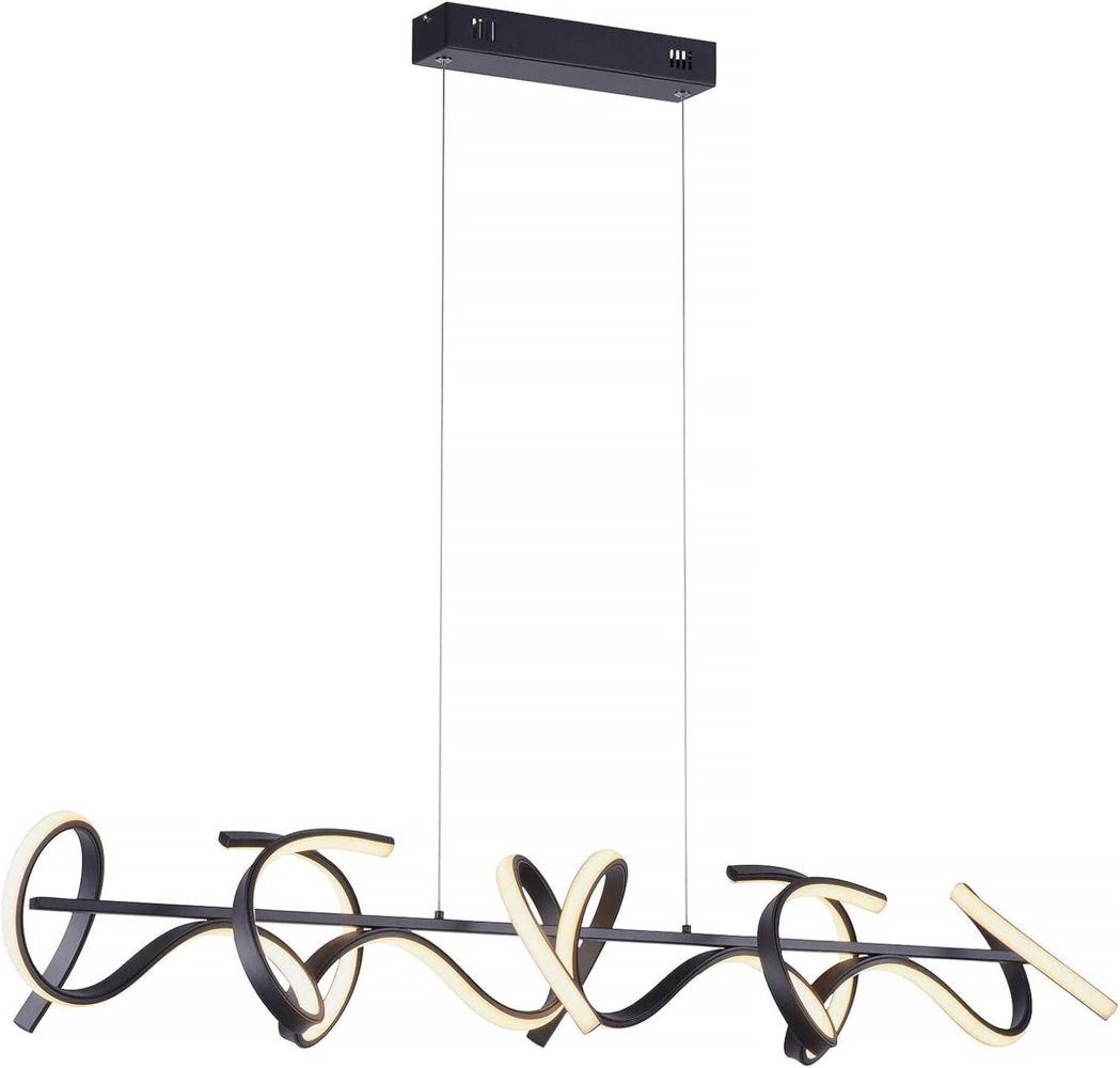 LED Hängeleuchte, schwarz, Dimmer, geschwungen, L 99 cm Bild 1