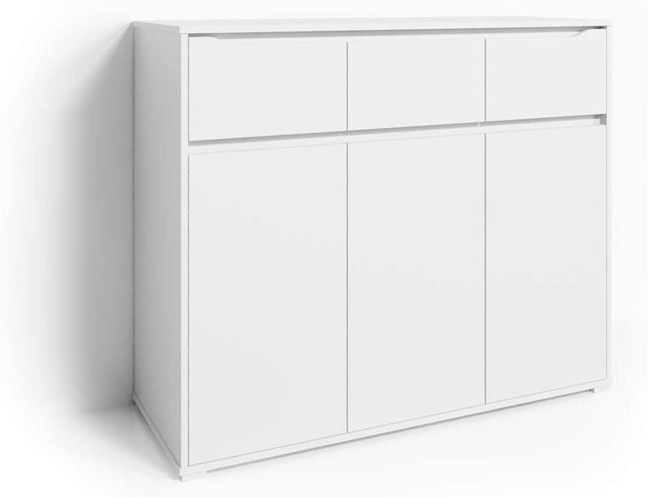 VICCO Kommode RUBEN Weiß Schubladen 120 cm Sideboard Mehrzweckschrank Schrank Bild 1