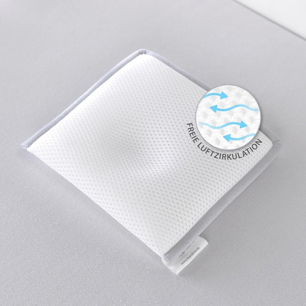 Theraline Babykissen gegen Plattkopf, ergonomisches Babykissen Plagiozephalie, sicheres 3D Abstandsgewebe gegen Verformung, Größe 1 (bis ca. 7 kg) (grau) Bild 1