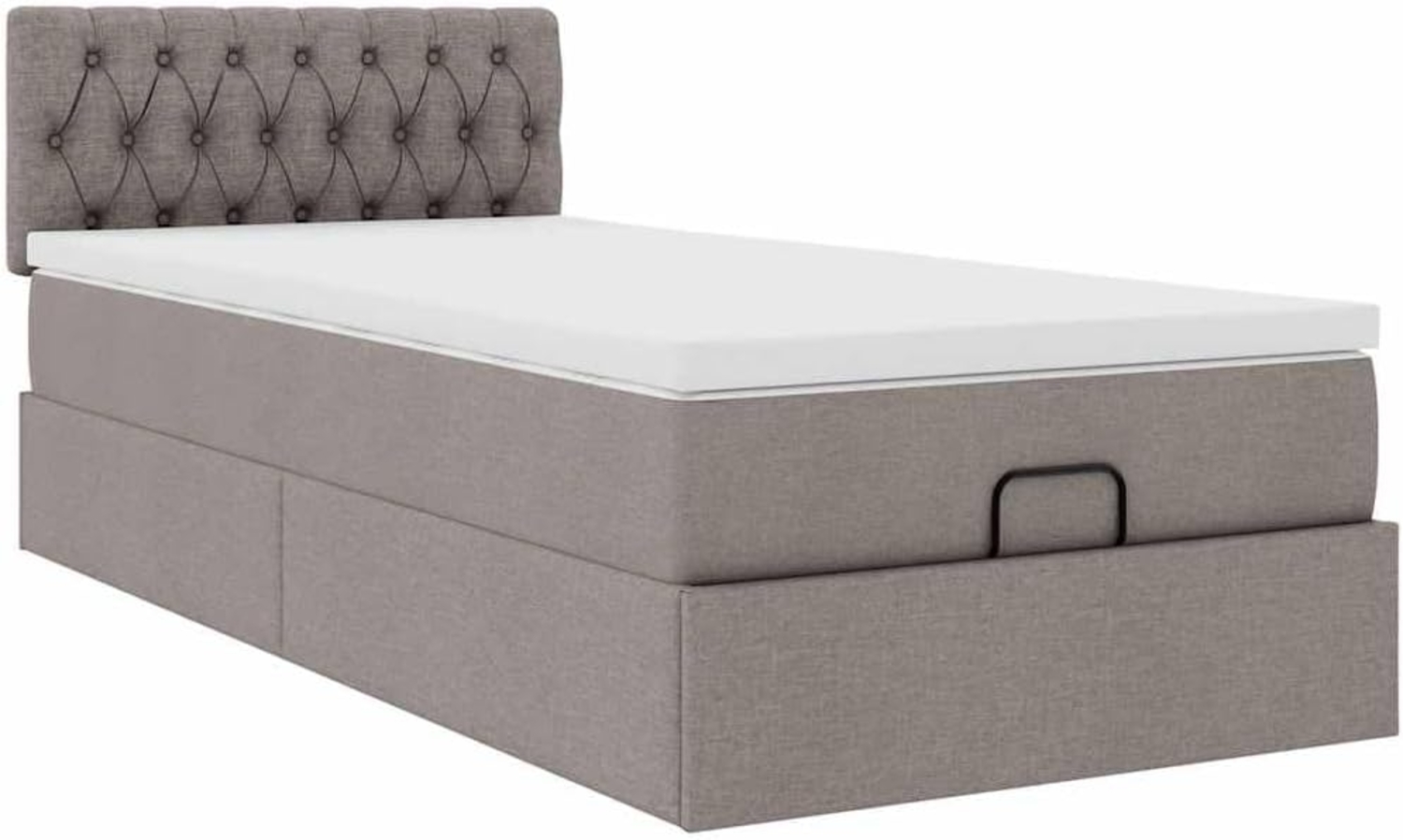 Ottoman-Bett mit Matratze Taupe 100x200 cm Stoff 3311522 Bild 1