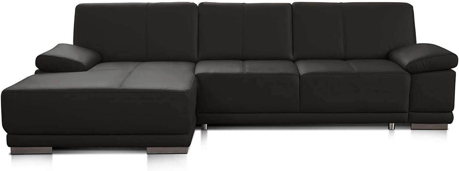 CAVADORE Bettsofa Corianne in Echtleder / Ecksofa inkl. Schlaffunktion und verstellbaren Armlehnen / 282 x 80 x 162 / Echtes Leder, braun Bild 1