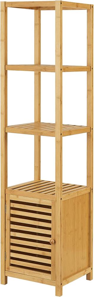 Bambusregal Liminka Badregal mit Schranktür 140x34x33cm [en. casa] Bild 1