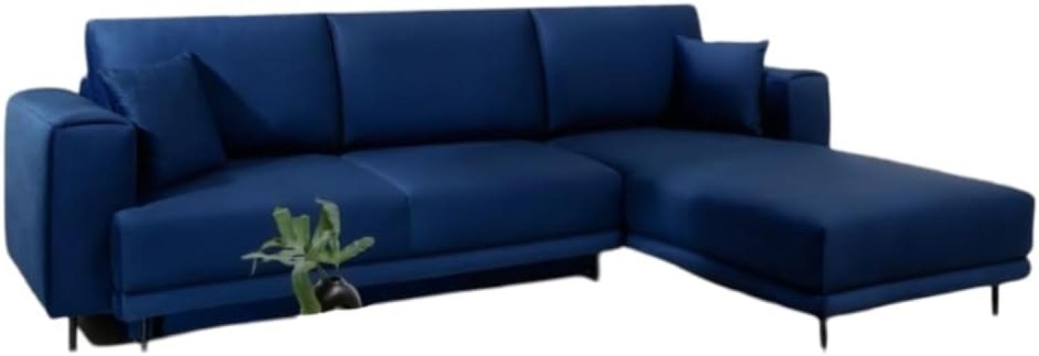 Designer Sofa Diana mit Schlaffunktion und Stauraum Blau Rechts Bild 1