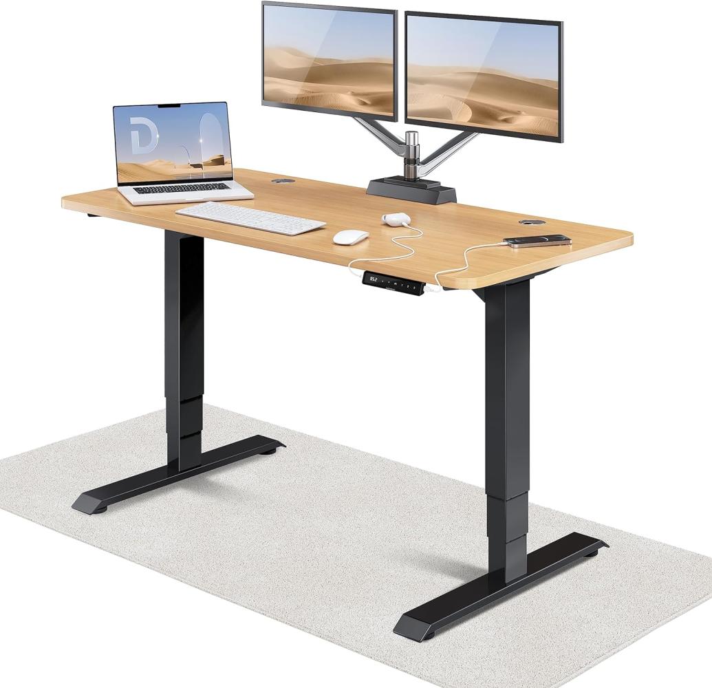 Höhenverstellbarer Schreibtisch (140 x 70 cm) - Schreibtisch Höhenverstellbar Elektrisch mit Flüsterleisem Dual-Motor & Touchscreen - Hohe Tragfähigkeit - Stehtisch von Desktronic Bild 1