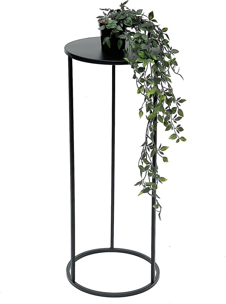 DanDiBo Blumenhocker Metall Schwarz Rund 70 cm Blumenständer Beistelltisch 96316 L Blumensäule Modern Pflanzenständer Pflanzenhocker Bild 1