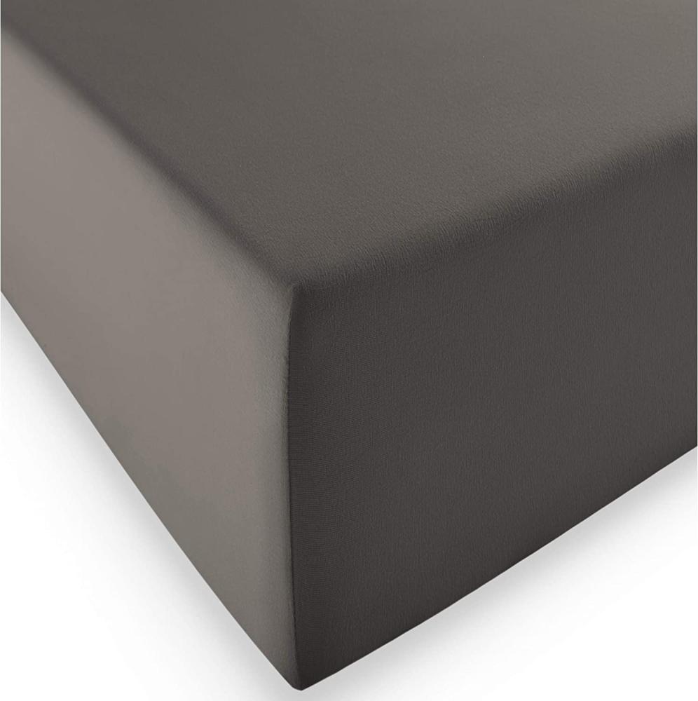 Fleuresse Boxspring- und Wasserbetten Jersey-Spannlaken comfort XL Farbe 8031 espresso Bild 1