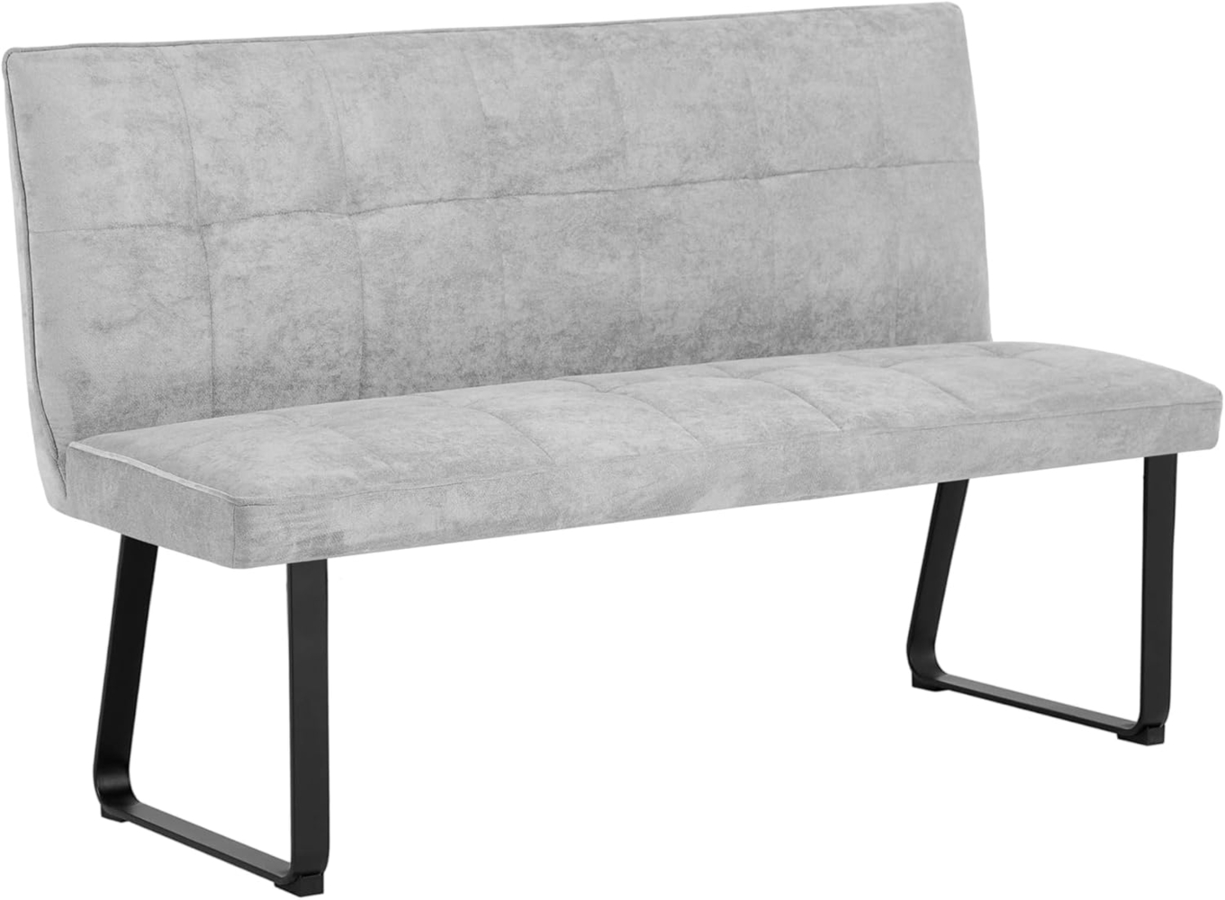 byLIVING Bank Talea / Moderne Sitzbank mit einem Webstoff-Bezug in hellgrau / Metall Gestell schwarz pulverbeschichtet / Bank mit Rückenlehne / B 140, H 92, T 59 cm Bild 1