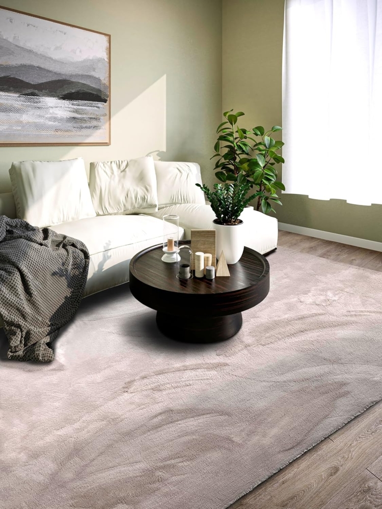 Villeroy & Boch Teppich Leon, rechteckig, Höhe: 15 mm, Langflor, Shaggy, uni, flauschig weich, glänzend, Kaninchenfell Haptik Bild 1