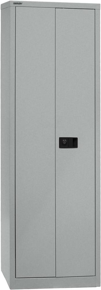 Bisley 'Universal' Flügeltürenschrank, Silber, 195 x 40 x 60 cm, 4 Fachböden Bild 1