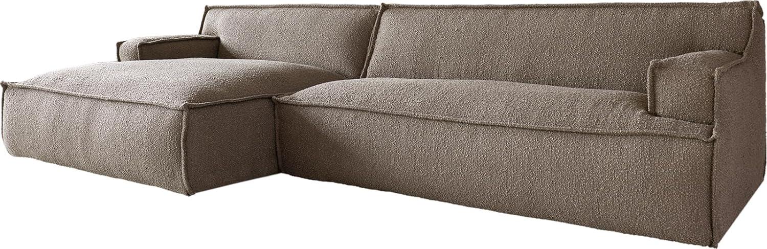 Ecksofa Basit 330x165 cm Bouclé Schlamm Recamiere links Bild 1