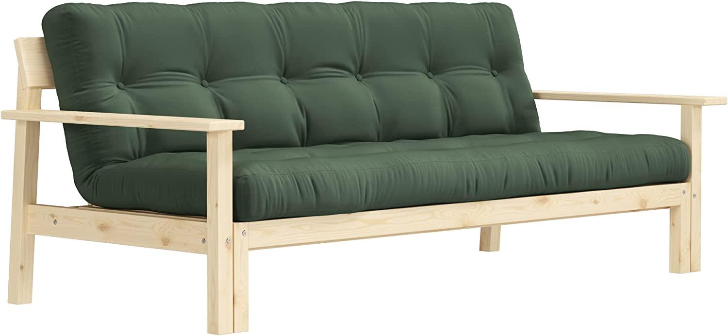 Schlafsofa UNWIND - Matratze Olive Green / Gestell Natur - Karup Design Bild 1