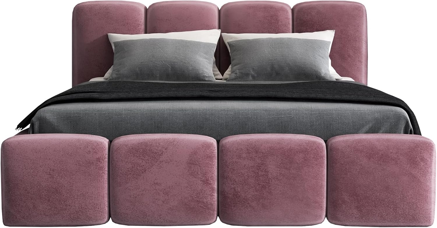 Polsterbett DONA 120x200 ohne Matratze mit Bettkasten und Lattenrost. Farbe: Flamingo 14 Bild 1