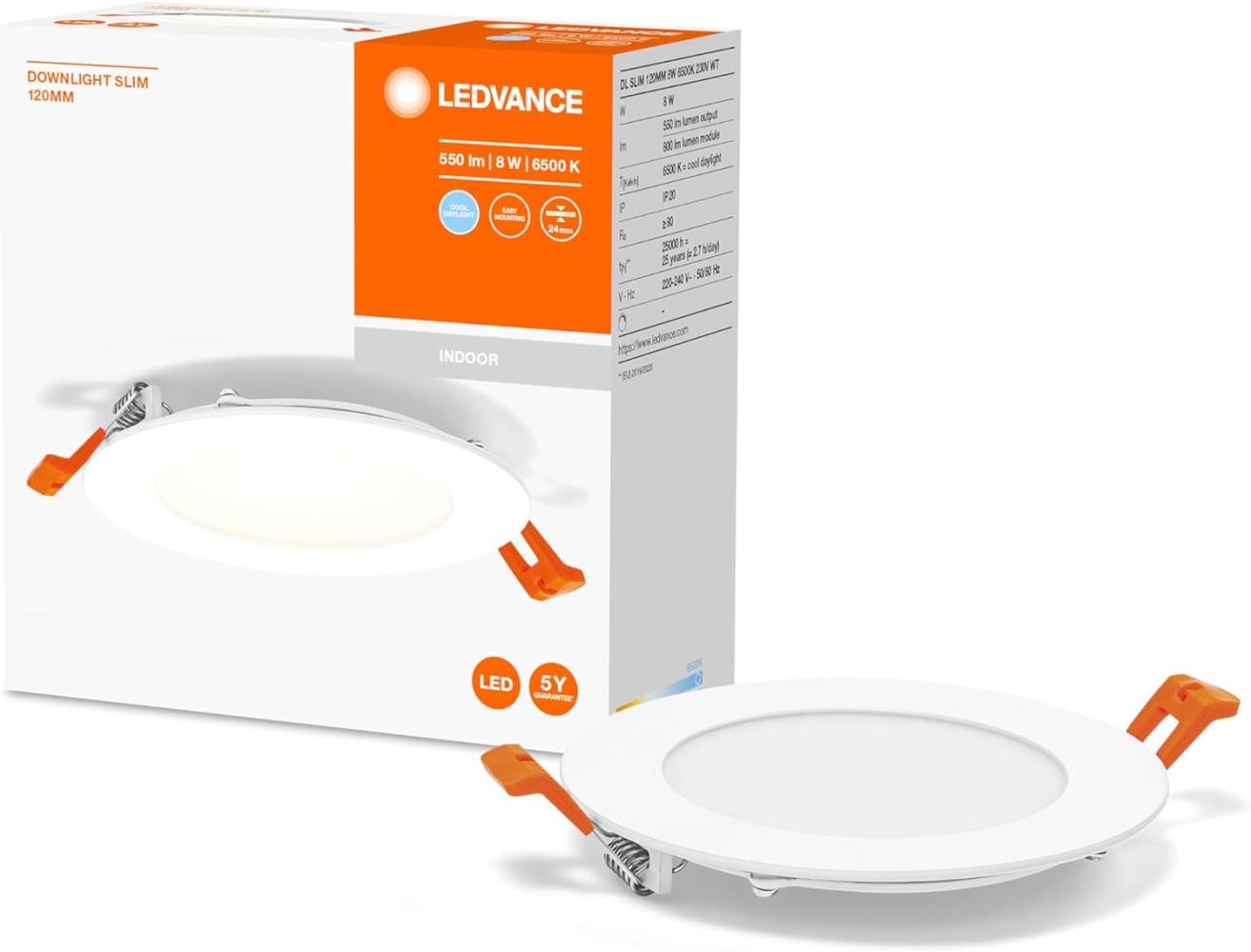 LEDVANCE RECESS SLIM DOWNLIGHT 120mm 8W 6500K Bild 1