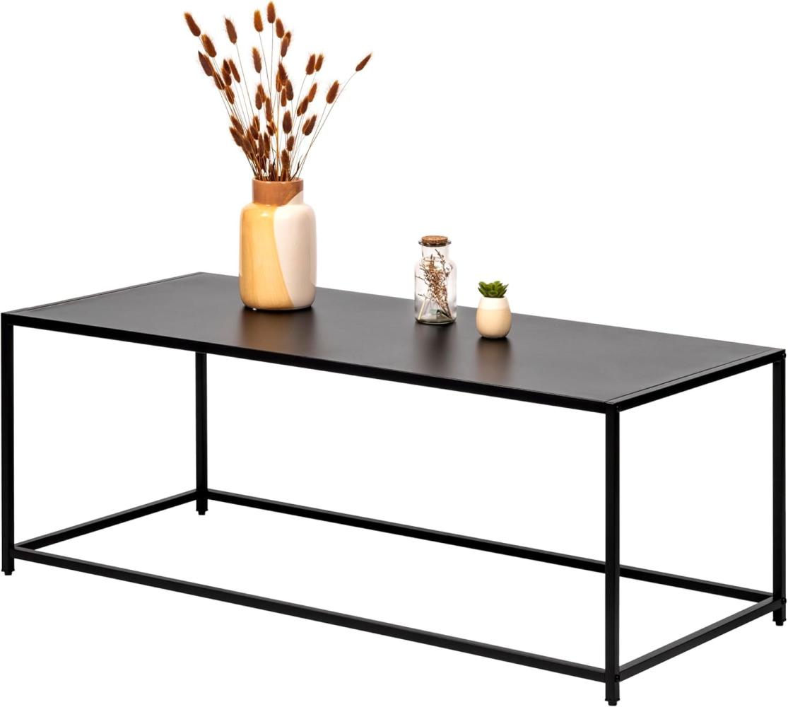 Couchtisch im Industrie-Design aus schwarzem Metall 110 x 41 x 35 cm Bild 1